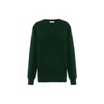 Peraluna ZACHA 'V Neck' NECK PULLOVER Üç Boyut Çizgili Mevsimlik Erkek Triko Kazak - Yeşil