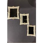 Peramari Dekoratif Polyester Üçlü Kare Ayna Takımı Krem Eskitme