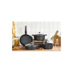 Peramari Elit Alüminyum Döküm Granite 7 Parça Tencere Seti Siyah SİYAH 26 cm