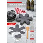 Percento Kalın Tencere,tava & Borcam Koruyucu Çizdirmez Elyaf Keçe 6 Lı Set 30X30 cm Tava Koruyucu Çizdirmez - Gri
