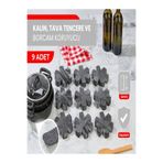 Percento Kalın Tencere,tava & Borcam Koruyucu Çizdirmez Elyaf Keçe 9'lu Set 30x30 Cm Tava Koruyucu Çizdirmez