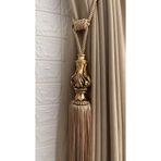 Perde Aksesuarı Polyester Vazo Elegant Model Püsküllü Braçol Kornişe Takmatik 1 Adet Gold 225 cm