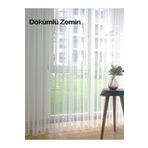 Perde Alemi Hayal Naturel Zemin Düz Ekru Renk Normal Pile 1-2.5 300x250 cm Tül Perde