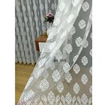 Perde Alemi Salon Damask Desenli Örme Kdk Sık Pile 1-3 450x250 cm Tül Perde