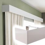 Perde çubuk kapak kutusu çerçeve dekoratif panel oturma odası/yatak odası/mutfak için 2,2 m/7,2 ft korniş kurulu raysız zarif perde bölme braketi
