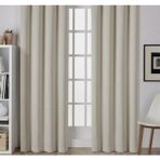 Perde Deposu Saten Güneşlik Perde Profesyonel Dikim Bütün Tüllere Uyumlu - 260 x 250 cm - Ekru