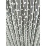 Perde Deposu Yıldız Desenli 1-2 Seyrek Pileli Kırık Beyaz 120x250 cm Tül Perde