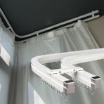 Perde Pisti Bükülebilir Çift Perde Çubukları, Komple Kitler, Sessiz Dekoratif Yatak Odası Cumbalı Pencere Perde Rayı, Esnek Asma Tavan Çerçeve Oda Bölücüleri(1.2m/3.9ft)