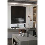 Perdea Lazer Kesim Mat Stor Perde, Lazer Kesimli Modern Serisi, M-1008 Siyah Renk,120 x 300
