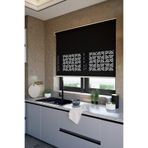 Perdea Lazer Kesim Mat Stor Perde, Lazer Kesimli Modern Serisi, M-171008 Siyah Renk,80 x 200