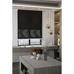 Perdea Lazer Kesim Mat Stor Perde, Lazer Kesimli Modern Serisi, M-3008 Siyah Renk,120 x 300