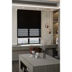 Perdea Lazer Kesim Mat Stor Perde, Lazer Kesimli Modern Serisi, M-4008 Siyah Renk,115 x 200
