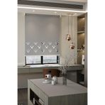 Perdea Lazer Kesim Mat Stor Perde, Lazer Kesimli Modern Serisi, M-5005 Gri Renk,205 x 200