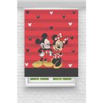 Perdecizade Kırmızı Mickey Dijital Baskılı Zebra Perde-Cocuk Odası-Stor Perde