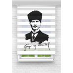 Perdecizade Mustafa Kemal Atatürk Dijital Baskılı Zebra Perde-Cocuk Odası-Stor Perde