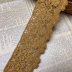 Perdeler için 6cm genişliğinde Avrupa çiçek elastik olmayan dantel nakış kumaşı masa örtüleri astarlı gelinlik DIY aksesuarları (her pakette 4 metre) (deve)