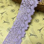 Perdeler için 6cm genişliğinde Avrupa çiçek elastik olmayan dantel nakış kumaşı masa örtüleri astarlı gelinlik DIY aksesuarları (her pakette 4 metre) (mor pembe)