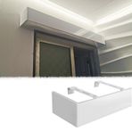 Perdesi Rayı Pencere Için Karartma Perdesi Kornişi, Tavan Montajı/duvar Montajı Raysız Panjur Valans Tahtası, Alüminyum Panjur Çubuğu Kapak Paneli Kutusu, Balkon Banyo(Wall mount,4.0m(13.1ft))
