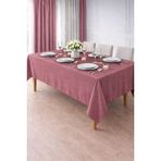 PerdeYap Kadife Dokulu Gülkurusu Renk Masa Örtüsü 20-Gülkurusu - Gül Kurusu - 150 x 260 cm