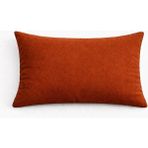 Perdeyap Kadife Dokulu Kiremit Renk Kırlent Yastık Kılıfı - 50 x 30 cm