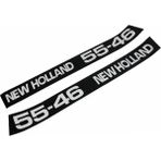 Peren Traktör New Holland 55-46 Yan Yazı Takımı Kaporta Etiketi Siyah Sağ - Sol Kaput Sticker Seti