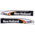Peren Traktör New Holland TD65D Yan Yazı Takımı Siyah Tip Kaporta Etiketi Sağ - Sol Kaput Sticker Seti