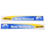 Peren Traktör New Holland TD75D Yan Yazı Takımı Kaporta Etiketi Sağ - Sol Kaput Sticker Seti