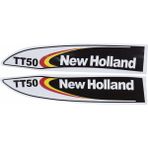 Peren Traktör New Holland TT50 Yan Yazı Takımı Siyah Tip Kaporta Etiketi Sağ - Sol Kaput Sticker Seti