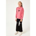 Perendi Secret Baskı Detaylı Kız Çocuk Kapüşonlu Sweatshirt Gül Kurusu - 11 - 12 Yaş