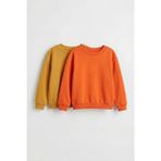 Perendi Unisex Çocuk 2'li Basic Bisiklet Yaka Sweatshirt Seti – Hardal & Turuncu - Hardal - Turuncu