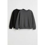 Perendi Unisex Çocuk Siyah & Antrasit 2'li Basic Sweatshirt Seti Uzun Kollu Rahat Tasarım