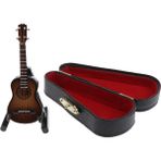 Perfeclan 1/12 Dollhouse Mini Ahşap Elektro Gitar Modeli Standı Saklama Kutusu ile # 1 Koyu Kahverengi (Yurt Dışından)