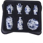 Perfeclan 1/12 Dollhouse Seramik Minyatürleri Çin Porselen Vazo Mavi Asma 7 Adet Set (Yurt Dışından) - Renkli