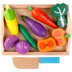 Perfeclan Ahşap Simülasyon Pretend Food Oyuncak Mutfak Yürüyor Hediyeler Noel Mevcut 9 Adet Sebze (Yurt Dışından) - Renkli