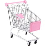 Perfeclan Çocuk Odası Ev Dekor Pretend Mini Alışveriş Sepeti Arabası Oyuncak Hediye Pembe M Pembe Pembe 14.5 x 9.5 x 14 cm (Yurt Dışından) - Renkli