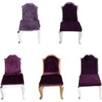 Perfeclan Dollhouse Mutfak Yemek Odası Mobilya Minyatür Yemek Sandalyesi 1/25 Mor (Yurt Dışından)