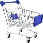 Perfeclan Mini Alışveriş Sepeti Süpermarket Handcart Arabası Oyun Oyuncak Koyu Mavi Mavisi Pretend 12 x 8.5 x 11 cm (Yurt Dışından) - Renkli