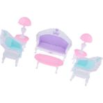 Perfeclan Prettyasia 1:12 Dollhouse Oturma Odası 6 Adet Retro Plastik Uç Masa Kanepe (Yurt Dışından)