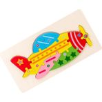 Perfeclan Toddler Çocuklar ve Kızlar Için Ahşap Yapboz 3D Puzzle Okul Öncesi 1 2 3 Yaşındaki Uçak (Yurt Dışından) - Siyah