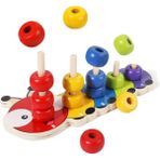 Perfeclan Yapı Taşları Boncuk Oyuncaklar Montessori Yığın Çocuklar Için Oyun Sayma (Yurt Dışından) - Renkli