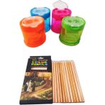 Perfect Kapaklı Sandık Kalemtıraş ve Neon Color 12'li Naturel Kuru Boya