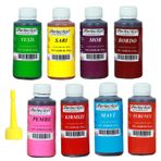 PERFECTİON Perfection Chef 8'li Sıvı Su Bazlı Likit Gıda Boyası Bordo Pembe Turuncu Sarı Kırmızı Mavi Yeşil Mor 8 x 150 gr .