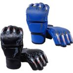 Perfk Muay Thai Müsabaka Eğitimi ve Mavi Için 2 Çift Mma Eldiven Yarım Eldiveni (Yurt Dışından)