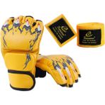 Perfk Yarım Eldivenleri Kickboks Karate Mücadele Sarı Için Dayanıklı Mma Eldivenleri (Yurt Dışından)