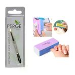 PERGE Perge Dar Ağız Cımbız + Flore Tırnak Üstü Parlatıcı Tampon Hediye