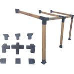 Pergola, Bahçe ve Teras Için Duvar Montaj Aparatı Seti Demir Bağlantı 8X8CM Bracket Kit Kamelya
