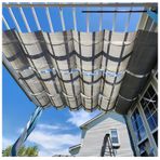 Pergola ve sundurma için özelleştirilebilir, geri çekilebilir dalgalı gölge örtüsü, UV ışınlarına dayanıklı gölge örtüsü, çıkarılabilir cibinlik (2,4 x 13 m, 7,87 x 42,65 ft)