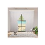 Perhal İnce Çizgili 1-3 Sık Pileli Etekleri Kurşunlu 250x260 cm Tül Perde