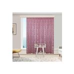 Perhal Perde Ve Halı Damaks Osmanlı Desen Pembe-Gül Kurusu Örme Kırışmayan 1-3 Sık Pileli Tül Perde, Örmepembedamaks, 250 X 250