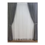 Perhal Perde Ve Halı Grek Tül Perde Fon Perde Güneşlik Takım Perde, 1-2 Seyrek Pile Tül Güneşlik Fon Hepsi Bir Arada Takım, Beyaz, 575 X 260-21,45